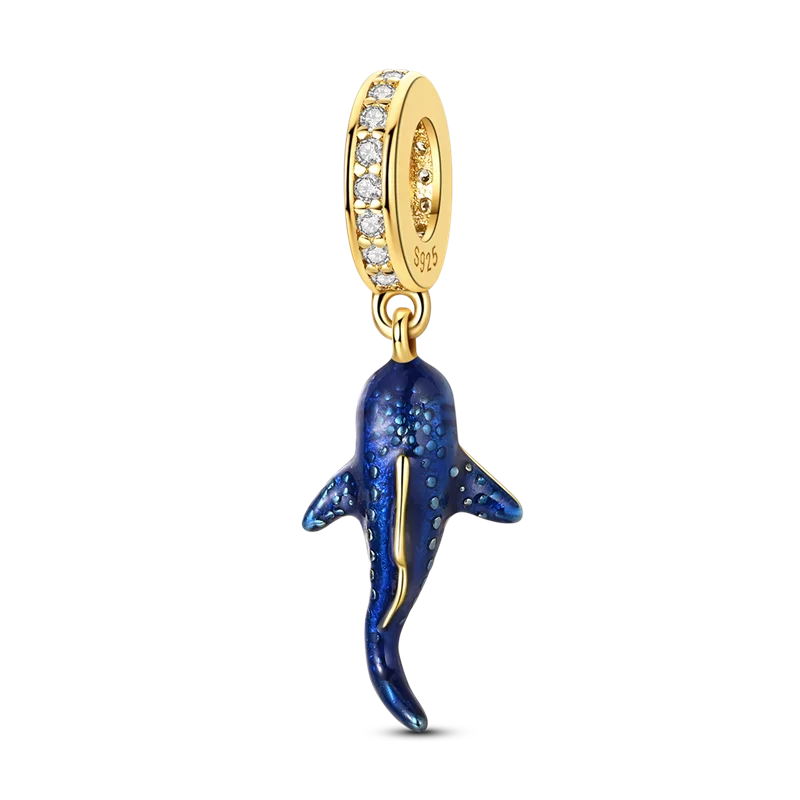 925 Sterling Silver Ocean Theme Charm Beads For Women Blue Wave Dolphin Seashell Compatible Summer Beach Vacation Jewelry