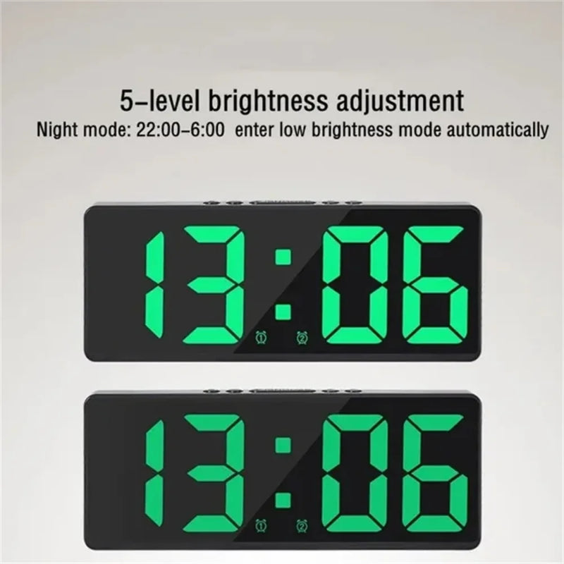 Simple Alarm Clock with LED Display, Large Screen Digital Clock, Bedside Clock for Bedroom, Fashionable Clock