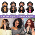 4C Human Hair Deep Wave Short Bob Wig 10-16 Inch Deep Water Wave Lace Front Bob Wigs 100% Human Hair 13x5x1 Middle Part Bob Wigs