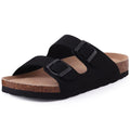 Comwarm Classic Cork Slippers For Women New Fashion Suede Flats Sandals Summer Couple Beach Slides Shoes With Adjustable Buckle