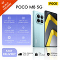 POCO M8 5G, 8+256GB Global Version, Snapdragon® 6 Gen 3 6.77" 120Hz Flow AMOLED display 7.35mm sleek 3D-curved design 5520mAh 45W