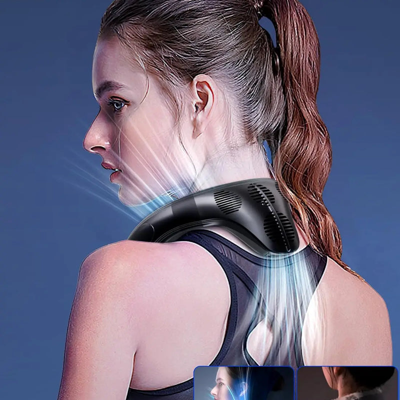 2026 New Neck Air Conditioner Portable Neck Fan Rechargeable Semiconductor Cooling Bladeless Fan Wearable Cooler multi purpose