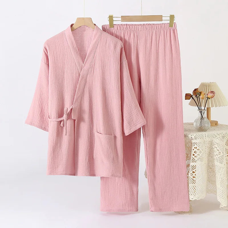 Sleepwear Men's Pajamas and Robes Male Couple's Set Pure Oversized Home Wear Spring Autumn Pajama 2pcs