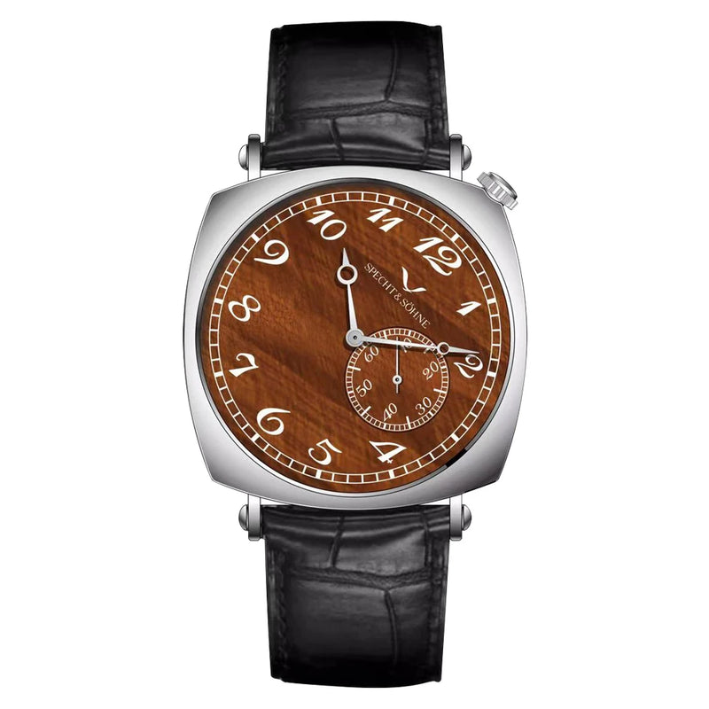 New Specht & Söhne 1921 Men's Automatic Mechanical Watch Vintage Watch Sapphire Genuine Leather Stainless Steel 50M Waterproof