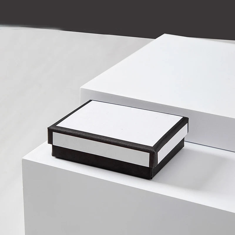 1pcs Kraft Gift Boxes Black White Paper Small Case Cardboard Rings Earrings Bracelet Necklace Jewelry - Visuel 11 | SAMAG