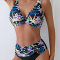 Floral Printed Women Swimsuit Two-Piece Spliced Backless | SAMAG