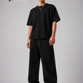 UP.THE Men Black Baggy Wide Leg Jeans, Y2K Oversized | SAMAG