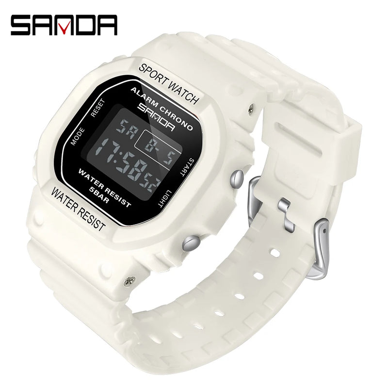 SANDA New Style Fashion Boys Girls Watches Waterproof LED Digital Watch Clock Lady G Style Sport Student Watch Relogio Feminino