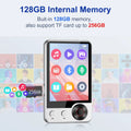 128GB MP3 Player with Boosted Bluetooth 5.3, Music Player Features HD Speaker, 2.4" Touchscreen, Expandable SD Card Slot, Dual