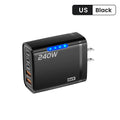 240W USB C PD Fast Charger Quick Charge3.0 Type C USB Phone Charger Fast Charging Adapter For iPhone 16 15 Samsung Xiaomi Huawei