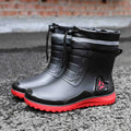 Fashion Outdoor Men's Rain Boots Short Tube Hiking Fishing Water Shoes Anti-slip Chef Work Ankle Boots Waterproof Non-slip Shoes
