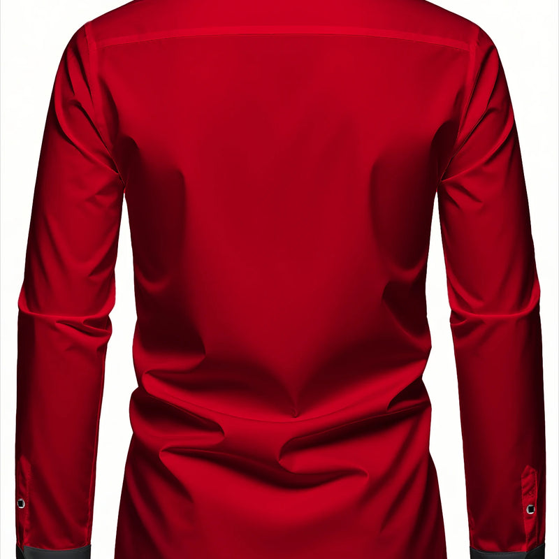 FGKKS Men Tuxedo Shirt Western Luxury Long Sleeve Smart | SAMAG