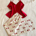New V Neck Women's Pajamas with Contrast Color Solid | SAMAG