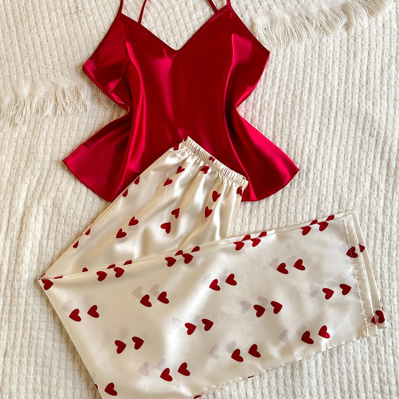 New V Neck Women's Pajamas with Contrast Color Solid | SAMAG