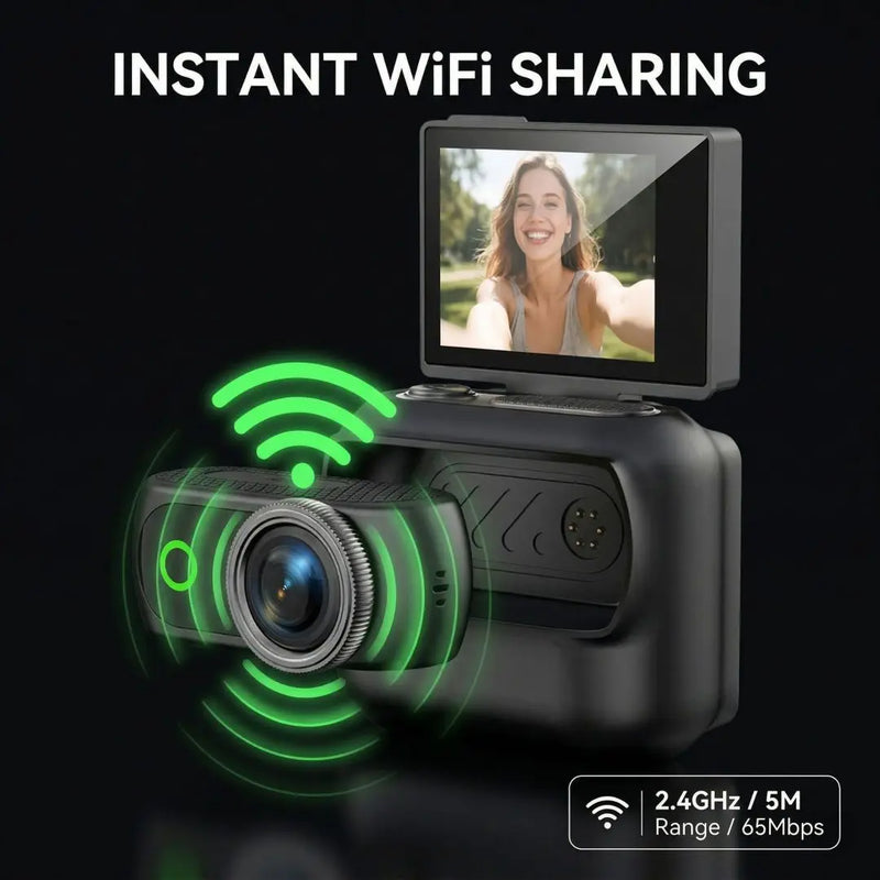 ANSVICAM 4K Mini POV Magnetic Sports Camera Anti-shake Portable Vlogging Camera with Charging Case Wearable Body Thumb Cameras