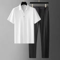 Summer New Fashion Solid Color Ice Silk Short - Sleeved Shirt Set Men's Casual Relaxed Comfortable - View 5 | SAMAG