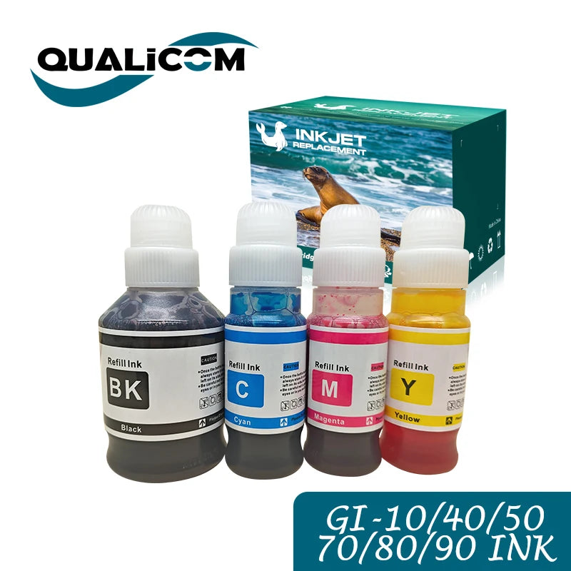 4-Pack GI-50 GI-51 Ink Compatible with Canon GI51 GI50 Ink Bottles for PIXMA G5050 G6050 G7050 GM2050 GM4050 G2570 G1520 G1560