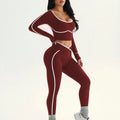 Women's Fall/Winter New Arrival Round Neck Long Sleeve Yoga Top Outdoor Sports Fitness Yoga Pants