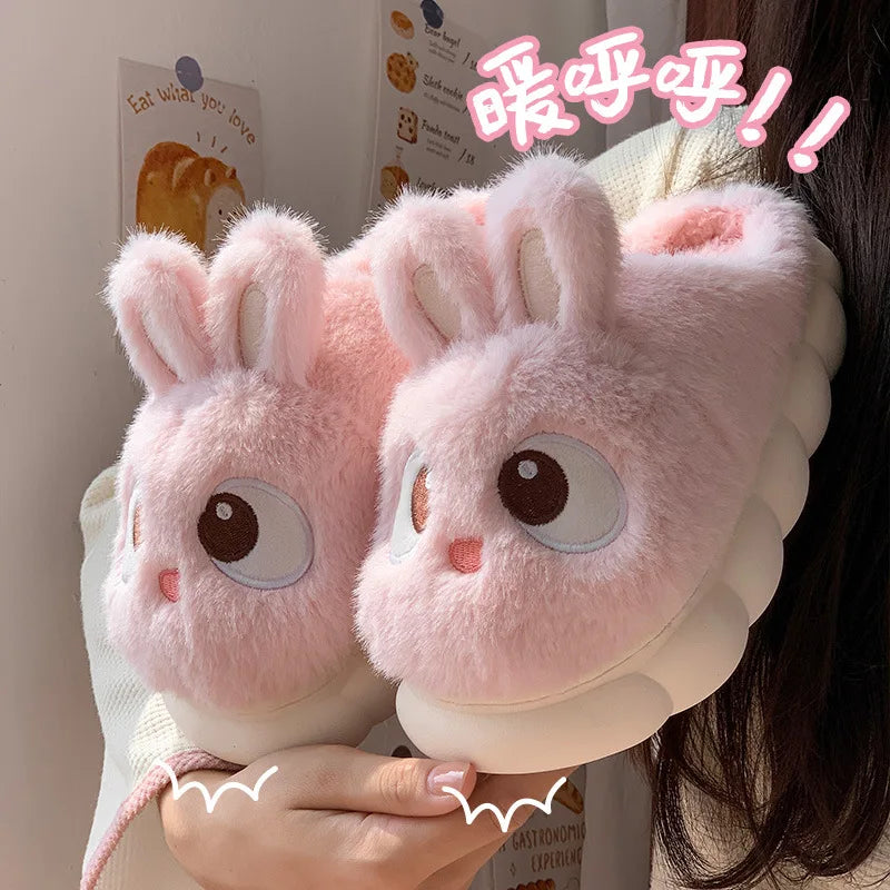 Women's cotton slippers winter indoor home warm and velvet household parent-child wool cotton shoes women wear outside winter