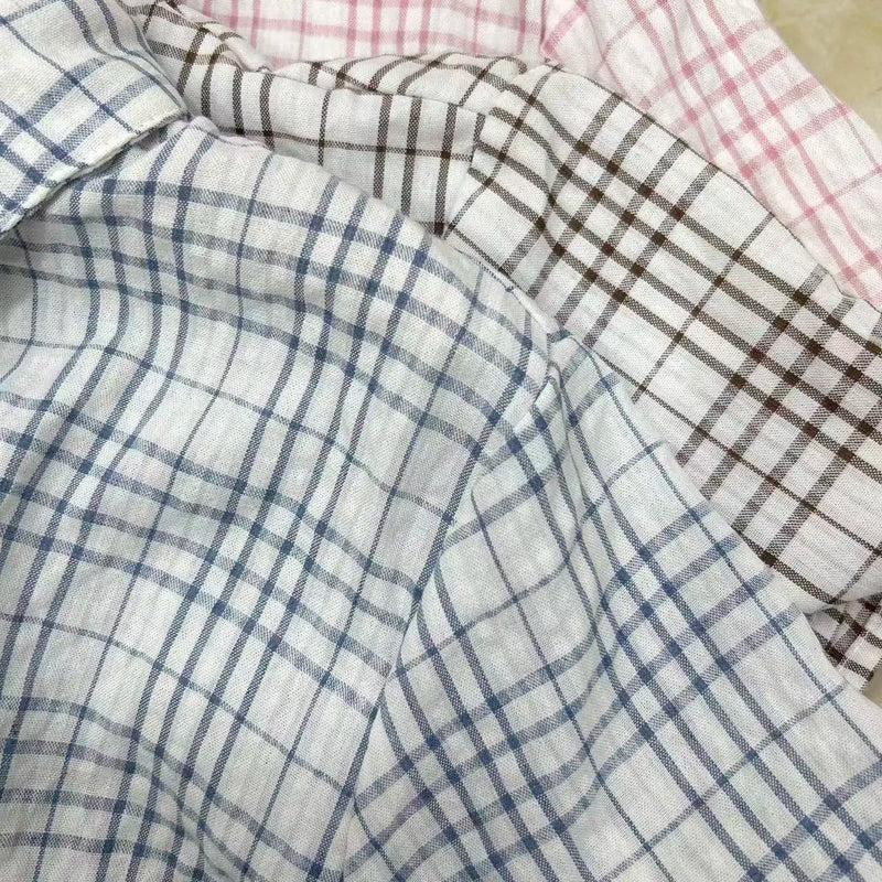 Women's Y2K Plaid Button down Shirt Short Sleeve Blouse - View 5 | SAMAG