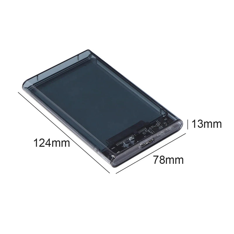 Transparent HDD Case HDD Enclosure 2.5 Inch SSD SATA To USB 3.0 Type-C 3.1 Adapter Portable External Hard Drive Box Tool-Free