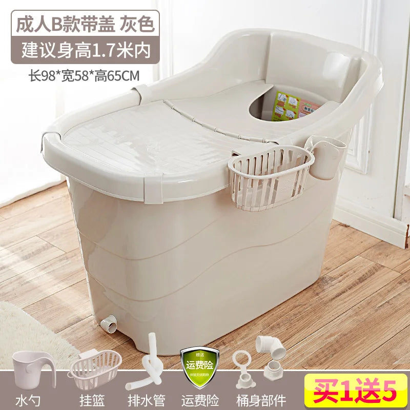 Extra Large Adult Bathtub Thickened Soaking Tub Portable Bath Tub for Adults Big Deep Bathtub Home Spa Bathing Tub