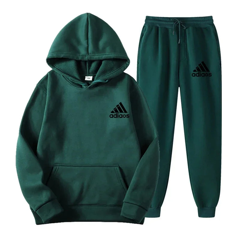 Winter Hoodie Sets Men Fashion Fleece Red Black Brand Pants Casual Jogger Suit Tracksuit Sweatshirt Woman - View 7 | SAMAG