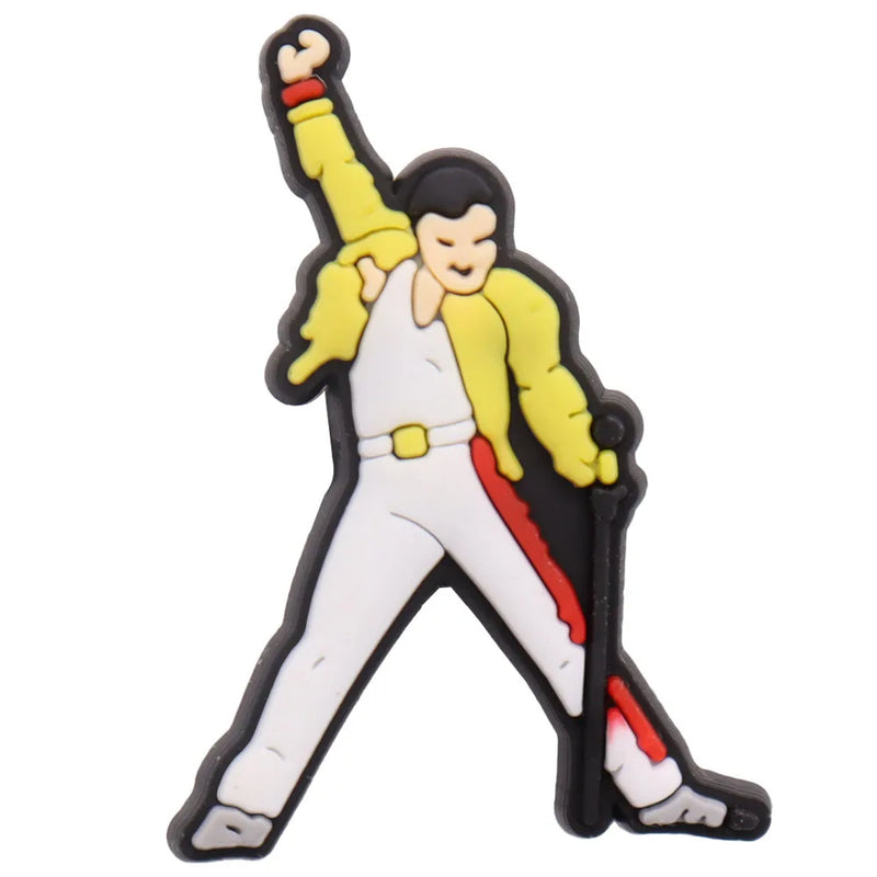 Single Sale 1PCS PVC Cute Cartoon Shoe Charms Man Woman Breaking Bad Garden Shoes Ornaments Slipper Accessories Holiday Present