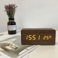 Wall Clock Wooden Electronic Watch Desk Digital Despertador Alarm Moment Bedroom Decoration Table Accessory Smart Hour