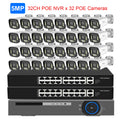 XMEYE 32CH 4K Security Camera System 8MP POE AI Camera 5MP Face Detection Outdoor Color Night Vision Video Surveillance NVR Set