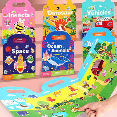 Reusable Bubble Sticker Book for Kids - Multi - Themed | SAMAG