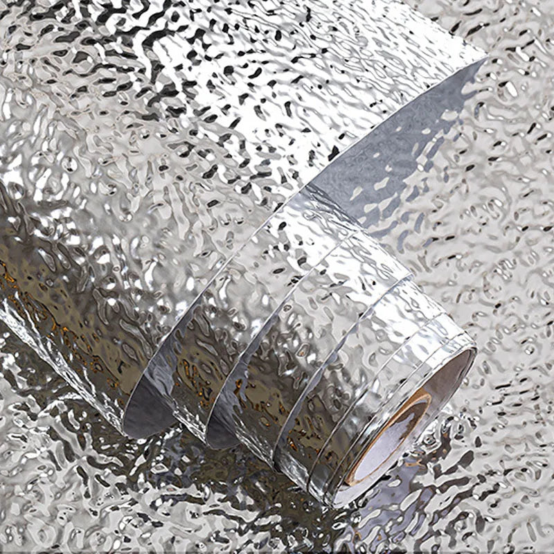 Gold Silver Water Ripple Self-Adhesive Mirror Sheets Wall Stickers Wedding Backdrop Ceiling Wall Shop Birthday Party Home Decor