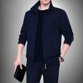 Middle aged and elderly men's two - piece casual wear and sportswear set, long sleeved public edition solid - View 5 | SAMAG