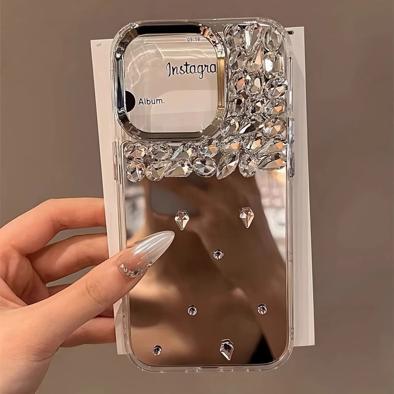 For OPPO Reno 14 14F 13 13F 12 12F 11 11F Pro 4G 5G Cases Cover Luxury 3D Diamond mirror surface Bling Phone Case