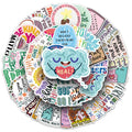 50 Pcs Mental Health Journal Stickers - Inspirational Creative English Text Graffiti, Waterproof AnimeWorlds Store