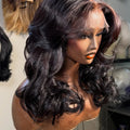 Body Wave Bob Human Hair Wigs 100 Black Bobs Lace Frontal Wigs 13x4 13x6 Glueless Lace Wig 7x5 Closure Raw Peruvian Black Wig