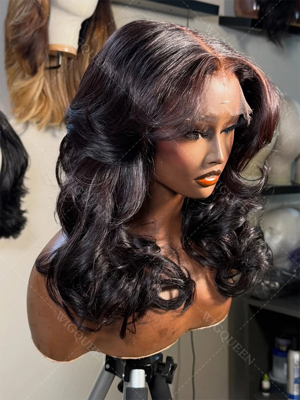 Body Wave Bob Human Hair Wigs 100 Black Bobs Lace Frontal Wigs 13x4 13x6 Glueless Lace Wig 7x5 Closure Raw Peruvian Black Wig