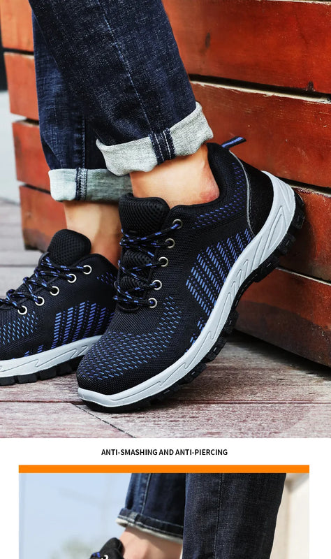Work shoes for men, anti-shatter, anti-stab, anti-static, solid sole, all-season model
