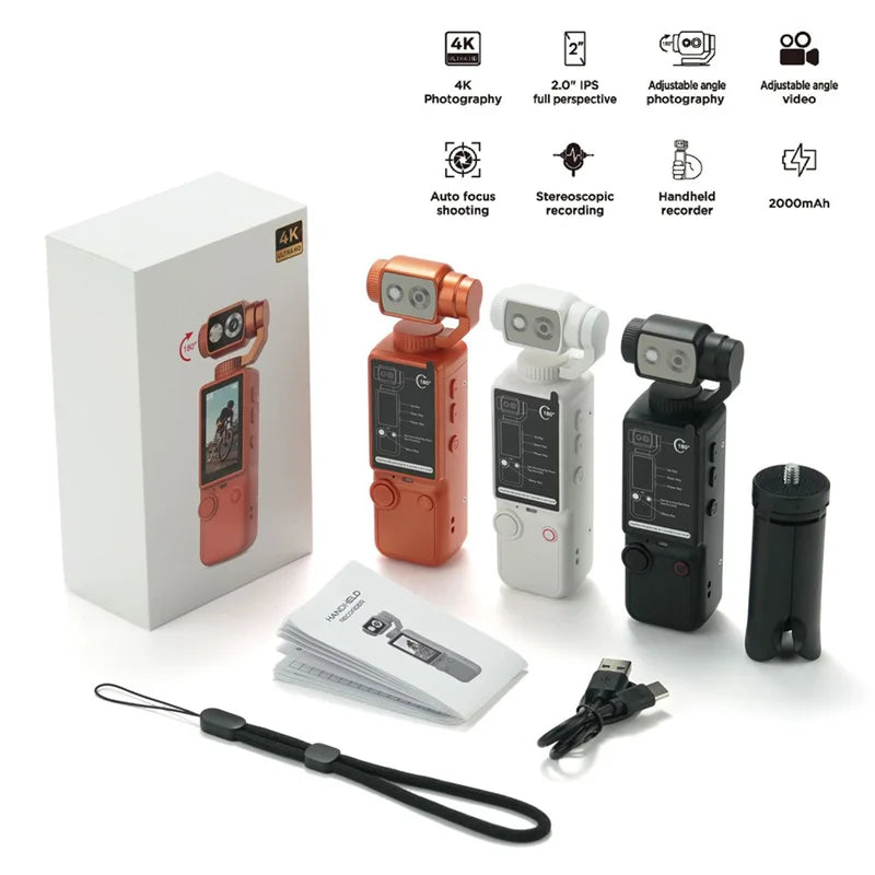 New 4K HD Wifi Sports Wearable Camera Hold In Hand Travel Bicycle Driver Recorder Mini Sports Cam For Motorcycle And Vlogging