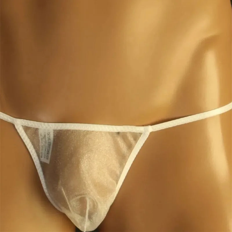 Men Sexy Panties Ultra-thin Mesh Lingerie See Through Scrotum Bulge Panties Erotica Gay Underwear  T Library Briefs G-String