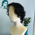 Hesperis Lace Front Human Hair Wig For Men Brazilian Remy 13x6 Deep Part Short Pixie Cut Wig For Male Pre Plucked Bang Wigs