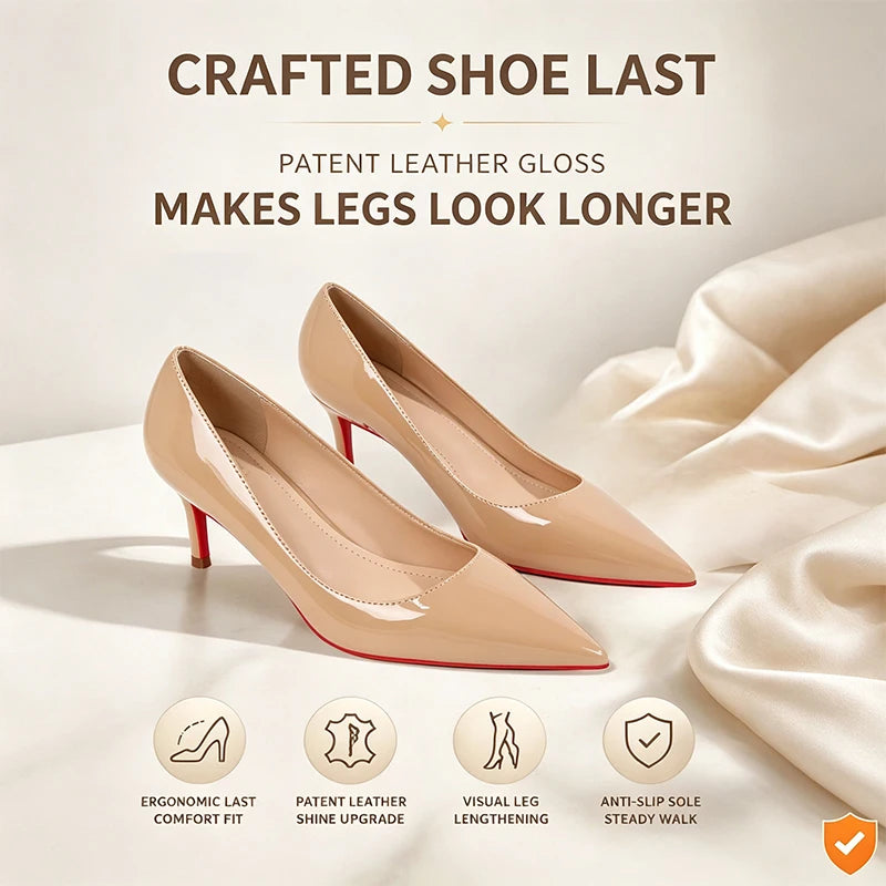Nude black 6.5cm Stiletto Pumps Red Outsole Comfort Pointed Toe Thin High Heel For Women Workplace Evening Party Footwear