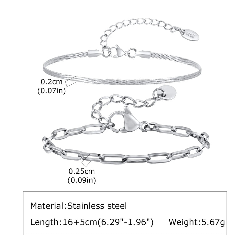 1/2/3pcs Chain Bracelet for Men Women, Stainless Steel Twisted Rope Cuban Wristband, Hip Hop Minimalist - Visuel 20 | SAMAG