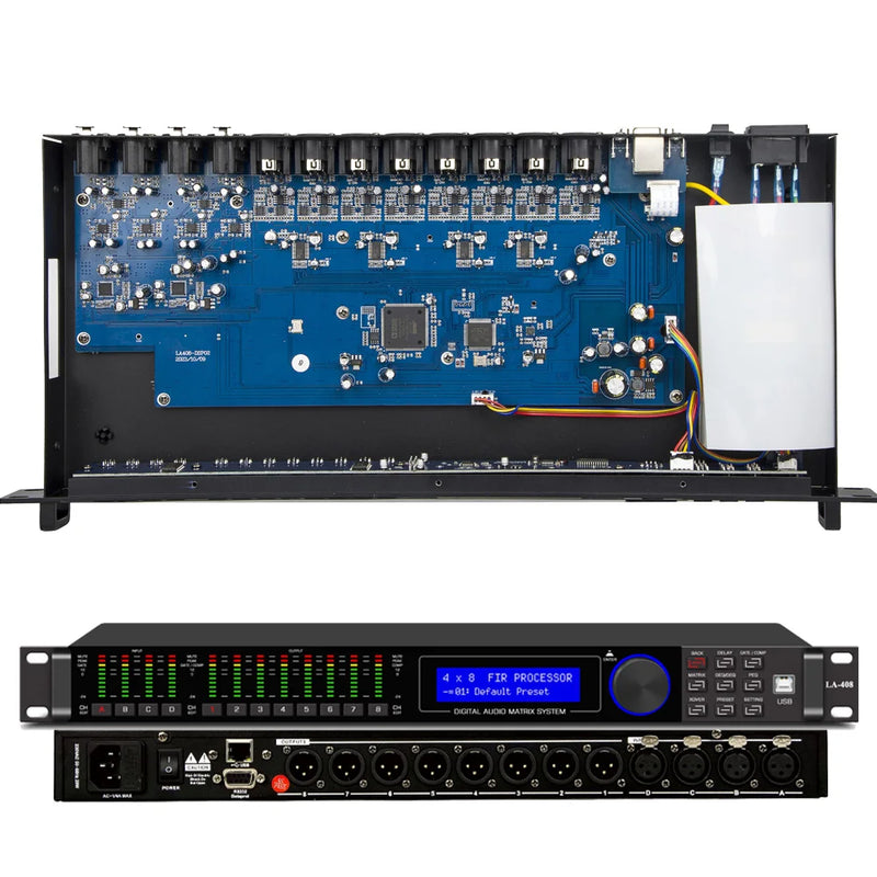 Professional DSP Audio Processor LA408 8 Channel 192kHz 32-bit 110dB SNR FIR PEQ GEQ for Studio Live Sound Recording Paulkitson