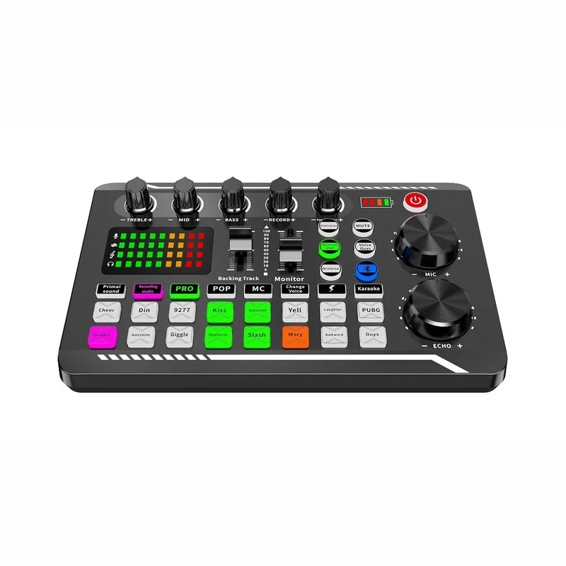 F998 Sound Card Microphone Sound Mixer Sound Card Audio Mixing Console Amplifier Live Music Mixer Amplifier Dj Equipment