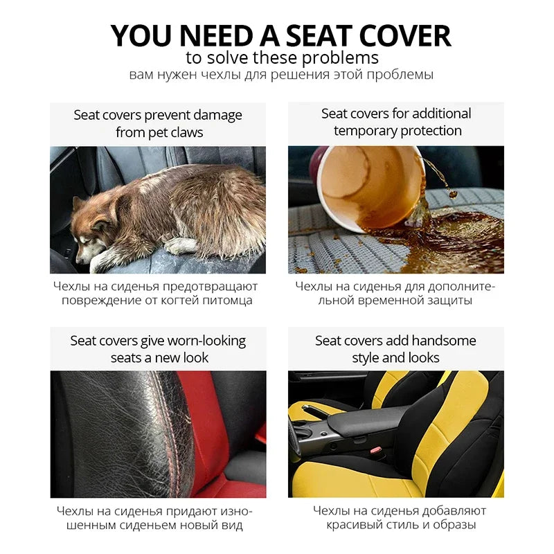 AUTOYOUTH Front Car Seat Covers Airbag Compatible Universal Fit Most Car SUV Car Accessories Car Seat Cover for Toyota 3 color