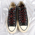 1 Pair Flat Shoelaces Heart Pattern Printing Shoe Laces Tightly Woven Do Not Fade Shoe Lace For Sneakers Shoe Rope Unisex
