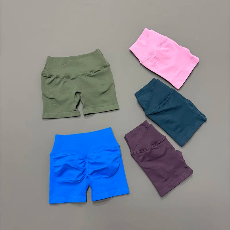 HISTELLO Vision Shorts Women Seamless Cross Waist Yoga - View 3 | SAMAG