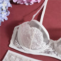 Lingerie Set Women Lace Bra Panty Garter Straps Sexy Underwear Transparent Mesh Intimate Wear Elegant Nightwear Bedroom Outfit