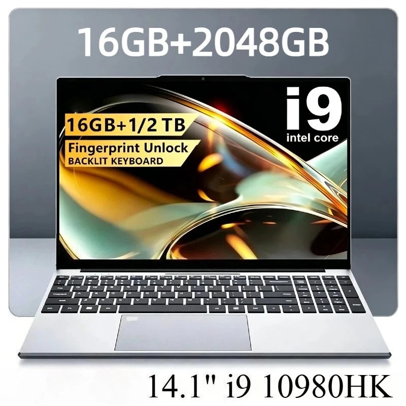 Intel i9 10980HK 14.1 Inch Ultra Slim Gaming Laptop 8C 16T 2.4GHz 5.3GHz Boost 16MB 45W 32GB DDR4 2TB SSD Office Pro